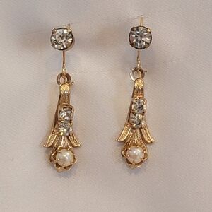 Elegant Gold and Silver Drop Earrings